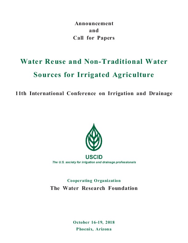 Calling All YP Researchers: USCID Agricultural Water Reuse Conference Call for Abstracts