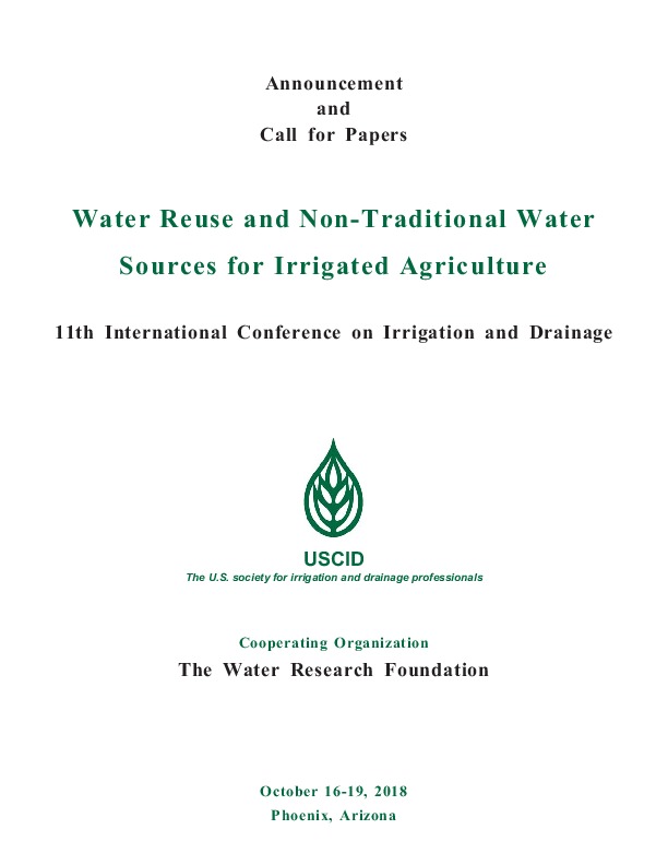Calling All YP Researchers: USCID Agricultural Water Reuse Conference Call for Abstracts